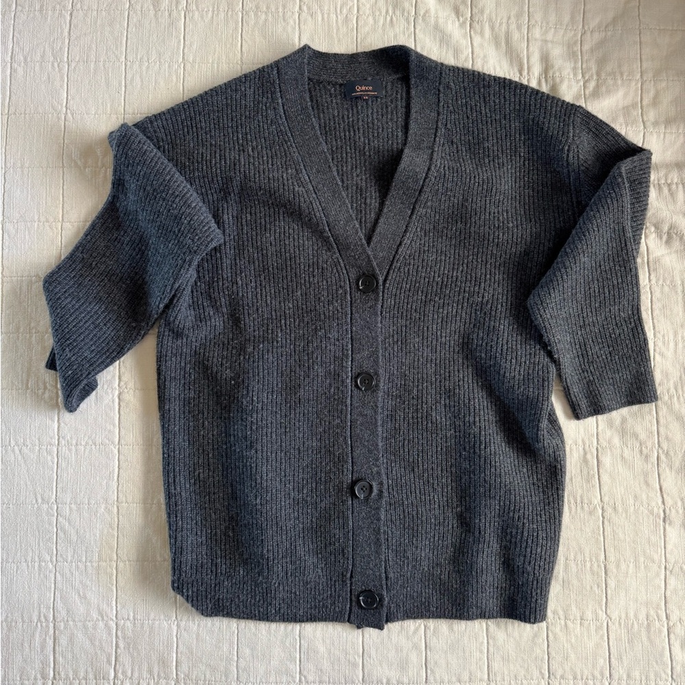 **sold** Quince Mongolian Cashmere Oversized Boyfriend Cardigan Sweater